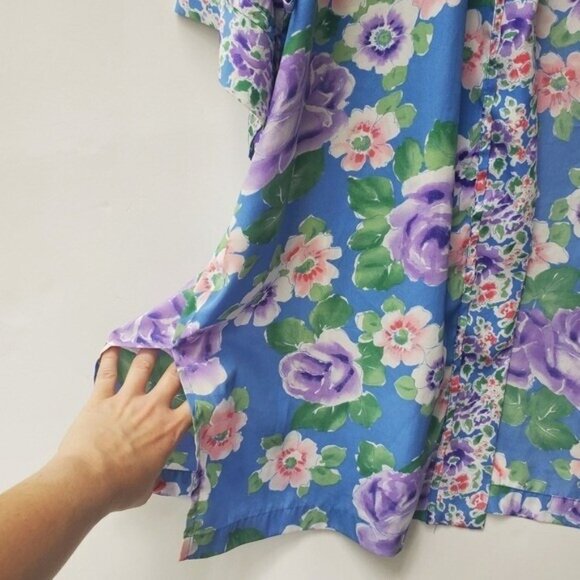 VINTAGE 90's Victoria's Secret Kimono Robe Duster Floral Print Y2K - Picture 5 of 10